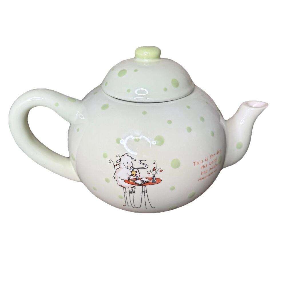 Really Woolly Dayspring Teapot with Bible verse